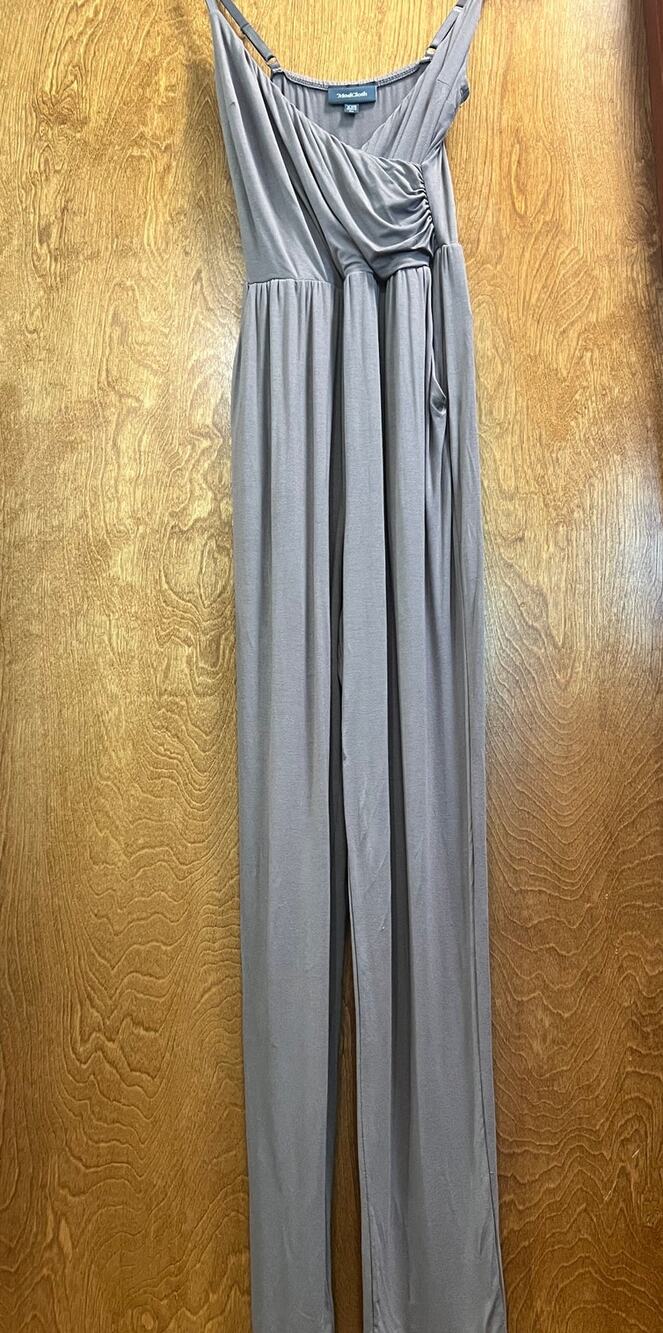 ModCloth Spaghetti Strap Wrap Jumpsuit Taupe XXS With Pockets